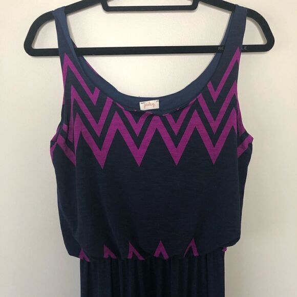 Pixley Stitch Fix Navy/Purple Jakobe Chevron Maxi Dress Size Small - Picture 4 of 8